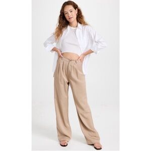 Reformation Mason High Waist Pant Trouser in Khaki Size 2